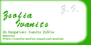 zsofia ivanits business card